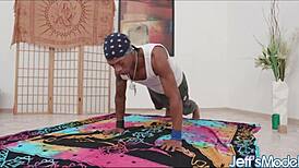 Busty Nicky Ink rides big black cock to creampie, curvy ass and tits bouncing