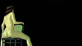 In this animated 3D cartoon, a girl strikes sexy poses in various positions