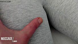 i groped her teen pussy through ripped yoga leggings