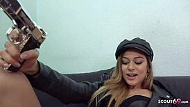 Hell yeah, German scout grabs sweet Latina Bella for rough banging in Berlin streets!