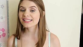 Petite Teen Babe Bent Over for Hardcore Blowjob and Big Cock Fucking