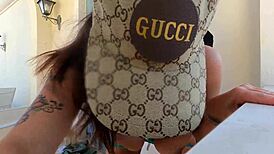 Priscilla Salerno Gets Fucked and Ass-Drilled Outdoors by Fan Until She Squirts