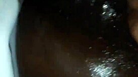 Ebony Wife Takes Monster Cock in Pussy and Blowjob