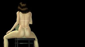 In this animated 3D cartoon, a girl strikes sexy poses in various positions