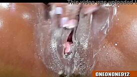 Blonde cop strips and fucks sneaky stripper outdoors