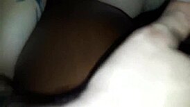 Ebony Wife Takes Monster Cock in Pussy and Blowjob