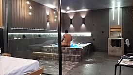 in the bathtub, wild sex with brunette, she couldn't handle my cock