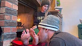 Ski Instructors' Soft Sweaty Feet Worshipped Barefoot After Winter Boots