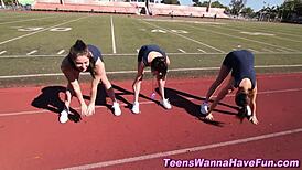 Athletic Lesbian Teens Finger Each Other