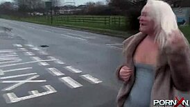 Petite Blonde Shaved Pussy Pissing Publicly In British Reality