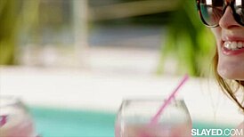 Scarlett slays Jia's big tits, forgetting her boyfriend