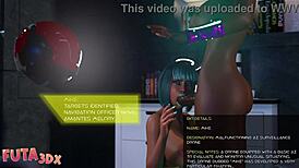 Futa3DX: Horny Blue-Haired Girl Craves Futa Cock to Suck