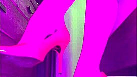 pauloette lerouge dangles sexy stilettos in stockings