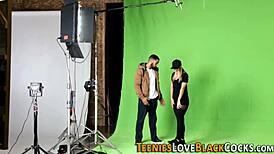 Teen doggystyle fucked by huge cock, interracial black monster action!