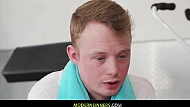 Horny Fitness Trainer Chokes and Rimjobs Cock!