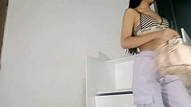 my wife came home mad, cleaning house, so i just had to slide into her tight vag... oops