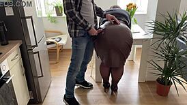 Mother-In-Law Bends Over For Cum