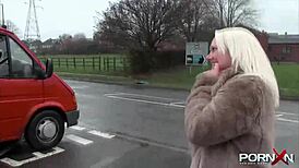 pornxn mature blonde pissing in public on the street