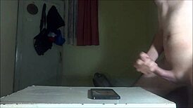 Jerking hard for cassidyboo cum on face