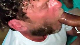 Fat Latin Cock Swallows Cum