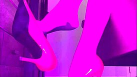 pauloette lerouge dangles sexy stilettos in stockings