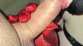 huge cum load covers gummy candies she eats them with pleasure this is such a good combo 😍