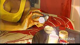 Ebony powerhouse unleashes huge cunt squirting during intense workout