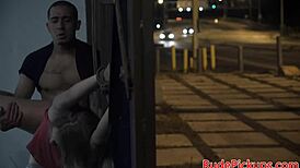 Stranded Teen Roughly Bound and Fucked Outdoors in Bondage