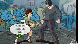 Overwhelmed by intense passion in Power Girl's steamy sex game encounter