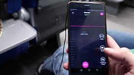 remote controlling teen orgasm on public train