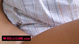 layla london teasing her stepbrother's massive cock with a sensual blowjob