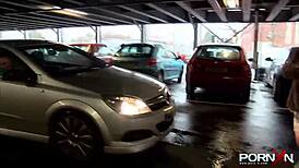 pornxn mature blonde pissing in public on the street