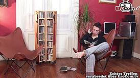 Curious teen friends try first-time gay anal sex.