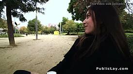 romanian babe takes massive cock deep in public ass