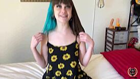 Ireland Rose with her fringe hair gets her big tits covered in cum by Rome Major