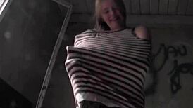 This blonde couple fucks in lingerie