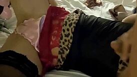 french slut in black satin dress gets wild doggystyle