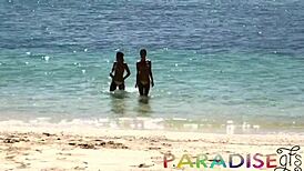 Paradise GFs: Twins Strip Naked and Get Pounded in Outdoor Pool - Part 2