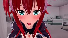 rias gremory craves dick while issei watches helplessly in this ntr anime madness