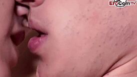 Curious teen friends try first-time gay anal sex.