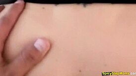 Brunette stepmother enjoys taboo sex