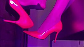 pauloette lerouge dangles sexy stilettos in stockings