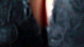 Sensual ASMR massage on big natural tits with oil and lotion.