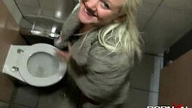 pornxn mature blonde pissing in public on the street