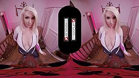 spider gwen in vr blows your mind with her mouth and pussy