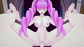 Perona e Carrot fodem intensamente em hentai POV de One Piece!