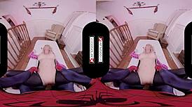 spider gwen in vr blows your mind with her mouth and pussy