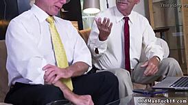 Horny old man jerking off Ivy with ginormous tits!