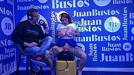 Curvy Colombian Redhead Andrea Pardo Orgasms Five Times Vibrator Miniskirt