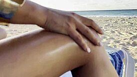 Monika Fox indulges in solo masturbation on the beach, featuring squirt and prolapse in a free video.